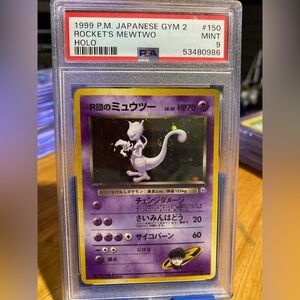 PSA 9 1998 ROCKET'S MEWTWO HOLO #150 JAPANESE GYM HEROES 2 POKEMON